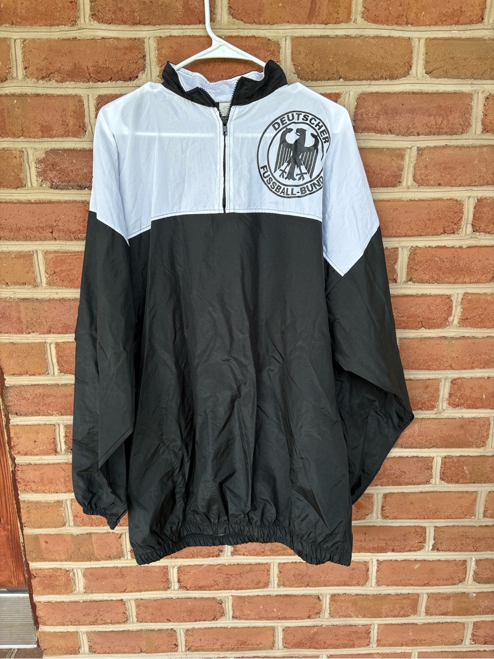 Black & White Windbreaker Jacket with Deutscher Fußball-Bund Emblem